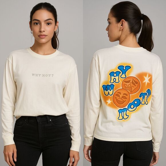 Jordan Why Not Long Sleeve T-Shirt Women’s Size L White Graphic Top - Picture 1 of 7